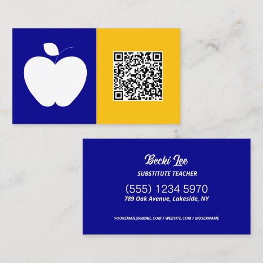 代替先生カスタムQR 名刺 (正面/裏面)