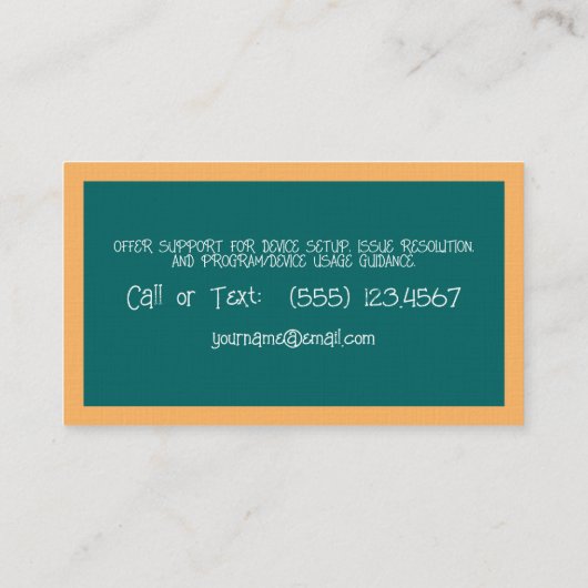 代替先生シャルボード 名刺 (裏面)