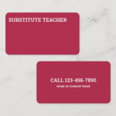 代替先生チューターマゼンタ 名刺 (正面/裏面)