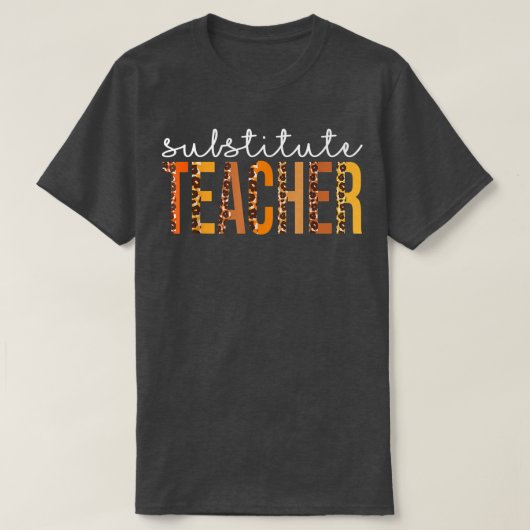 代替先生ヒョウかわいい秋秋感謝してい Tシャツ (デザイン正面)
