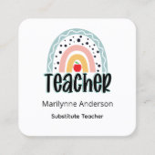 代替先生ボホーレインボー スクエア名刺 (正面)