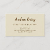 代替先生ヴィンテージひまわり 名刺 (裏面)