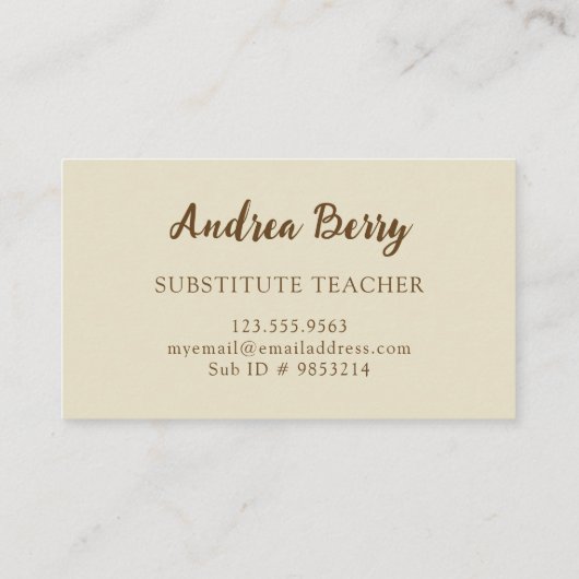 代替先生ヴィンテージひまわり 名刺 (裏面)