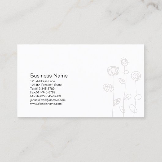 代替先生名刺ドードル花 名刺 (裏面)