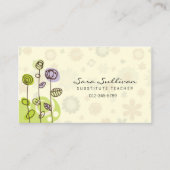 代替先生名刺ドードル花 名刺 (正面)