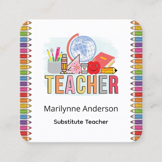 代替先生 スクエア名刺 (正面)