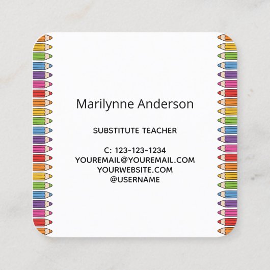 代替先生 スクエア名刺 (裏面)