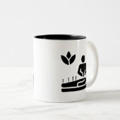 代替医療のピクトグラムのマグ ツートーンマグカップ (正面右)