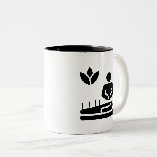 代替医療のピクトグラムのマグ ツートーンマグカップ (正面右)