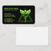 代替医療グリーンカドゥセウス黒名刺 名刺 (正面/裏面)