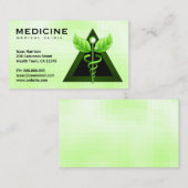 代替医療ライトグリーンカドゥセウス名刺 名刺 (正面/裏面)