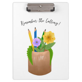 代替学校先生鉛筆の花 クリップボード