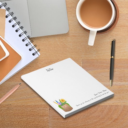 代替学校先生鉛筆の花 ノートパッド