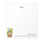 代替学校先生鉛筆の花 ノートパッド (正面)