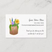 代替学校先生鉛筆の花 名刺 (裏面)