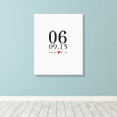 代替結婚のゲストブックの署名キャンバス日付 キャンバスプリント (インサイチュ (ウッドフロア))