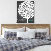 代替結婚のゲストブックハートツリーティール(緑がかった色) キャンバスプリント (インサイチュ (寝室))