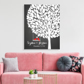 代替結婚のゲストブックハートツリー赤 キャンバスプリント (インサイチュ (リビング))