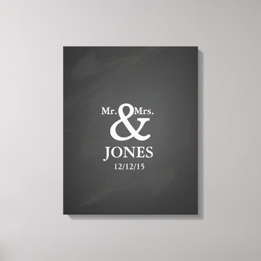 代替結婚のゲストブック署名キャンバス キャンバスプリント (正面)