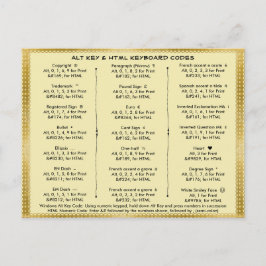 代替鍵とHTMLキーボードコード ポストカード