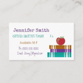 代替 |先生 |チューター・ホワイト・ビジネス・カード 名刺 (裏面)