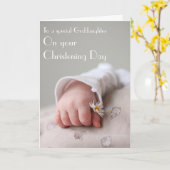 代父母からの教女への《キリスト教》洗礼式や命名式カード カード (黄色い花)