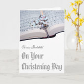 代父母からの教子への《キリスト教》洗礼式や命名式カード カード (黄色い花)