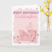 代父母からの最初に教女の第1誕生日 カード (黄色い花)