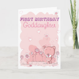 代父母からの最初に教女の第1誕生日 カード