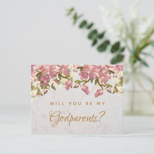 代父母の提案の花の大理石の蘭の郵便はがき シーズンポストカード (スタンド正面)