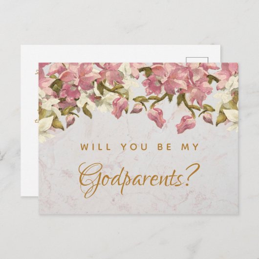 代父母の提案の花の大理石の蘭の郵便はがき シーズンポストカード (正面/裏面)