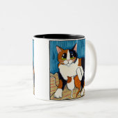 代用のミイラ|猫および子ネコの芸術のマグ ツートーンマグカップ (正面右)