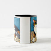 代用のミイラ|猫および子ネコの芸術のマグ ツートーンマグカップ (中央)