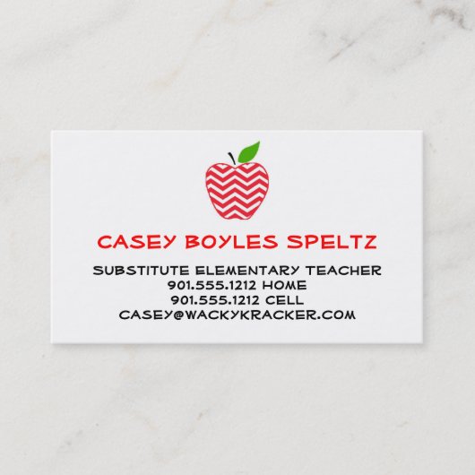 代用教員の名刺 名刺 (正面)