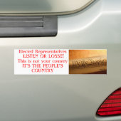 代表と選ばれる私達人々はOを…聞きます バンパーステッカー (車上)