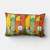 代表団のスタイルのTiffanyののどのステンドグラスの枕 ランバークッション (裏面)