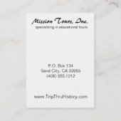 代表団は名刺を旅行します 名刺 (裏面)