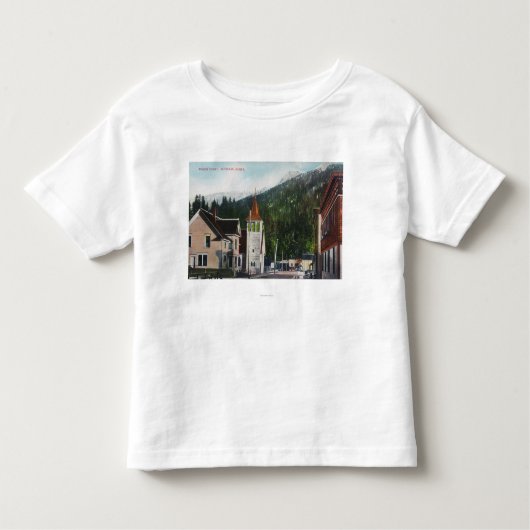 代表団StreetKetchikan、AKの町の眺め トドラーTシャツ (正面)