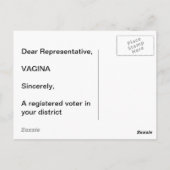 代表: それを言うことができませんでしたりそれ立法化しません! ポストカード (裏面)