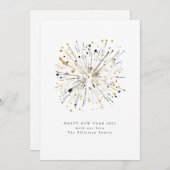 令和7年2025年　おめでとう　花火　ゴールド　ブラック シーズンカード (正面/裏面)