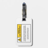 "令状のない調査無し"の荷物のラベル ラゲッジタグ (裏面縦)