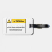 "令状のない調査無し"の荷物のラベル ラゲッジタグ (裏面横)