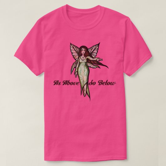 以上のように妖精のアートワーク異教のの魔女 Tシャツ (デザイン正面)