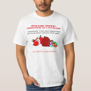 以下の事項に注意して下さい:: クリスマスは取り消されたおもしろTシャツ Tシャツ