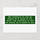 以前のように鮮明ではない記憶 ポストカード (正面)