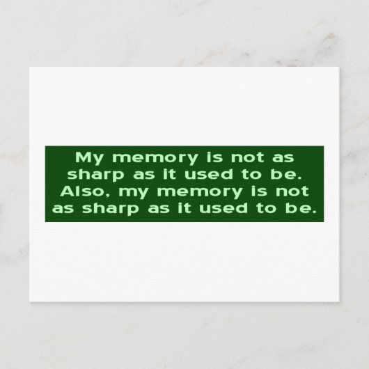 以前のように鮮明ではない記憶 ポストカード (正面)