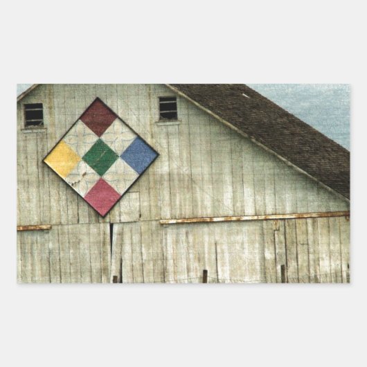 以前の納屋 長方形シール (正面)