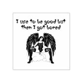 以前は良い悪い天使のオリジナルアート ラバースタンプ (インプリント)