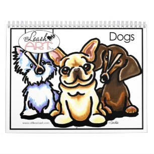 以外鎖の芸術によるおもしろい犬の恋人の漫画のカレンダー カレンダー