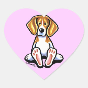 以外鎖大きい足のビーグル犬のArt™ ハートシール